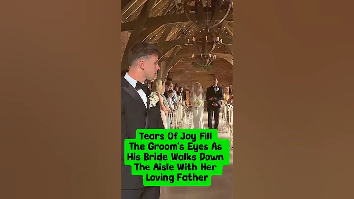 Tears Of Joy Fill The Groom’s Eyes As His Bride Walks Down The Aisle With Her Loving Father.#wedding