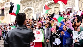 وقفة إحتجاجية في تونس العاصمة  نصرة لفلسطين ..  سنواصل الخروج والدفاع عن القضية الفلسطينية   ??