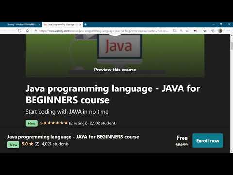 Udemy 100% off: JAVA for BEGINNERS course | Udemy course Preview - YouTube