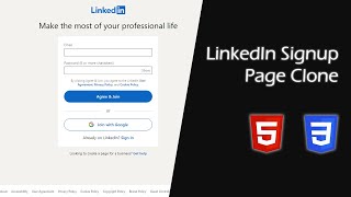 LinkedIn Signup Page Clone with HTML & CSS
