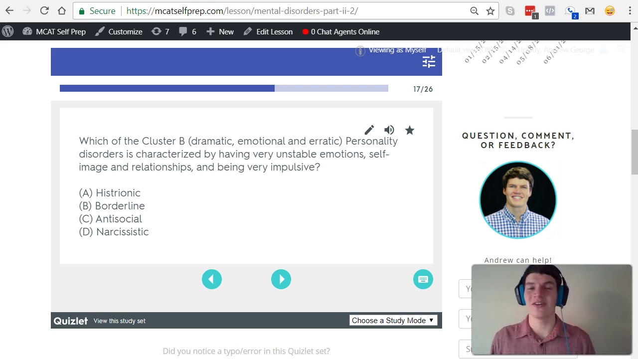 MCAT Question of the Day: Personality Disorders - YouTube