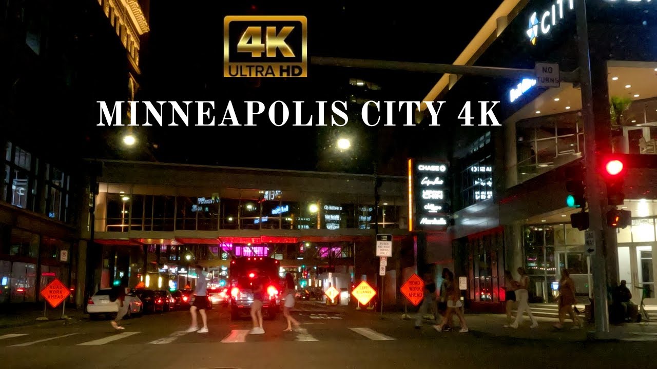 Minneapolis Downtown 4K - Night Drive Minneapolis | Minnesota