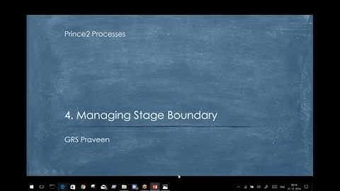 managing stage boundries