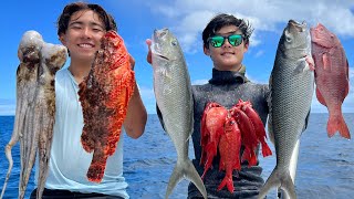 Fishing And Spearfishing For Uku, Kahala, And More! | Uku Catch And Cook