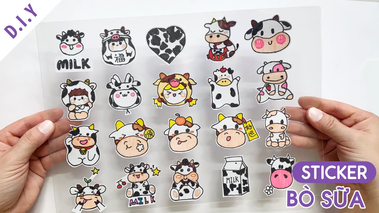 DIY COW STICKER / HOW TO MAKE YOUR OWN STICKERS / DIY PAPER STICKER ...