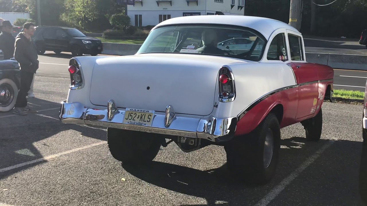 ‘56 Chevy Gasser Departs Cars and Coffee