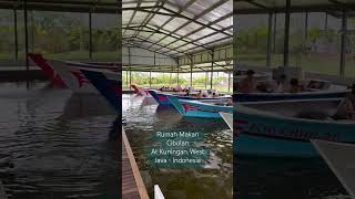 Unique traditional Restaurant on the boat #indonesia #travel #kuningan #cibiuk