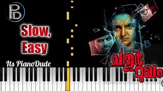 Chathur Mukham | Trailer BGM  Piano Tutorial with nots | Slow and Easy | by Piano Dude