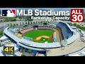 MLB全30球場 収容人数ランキング（全編4Kドローン）/ All 30 MLB Stadiums Ranked by Capacity | 4K Aerial Tour