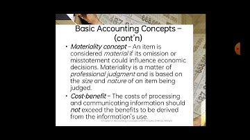 CHAPTER 2: ACCOUNTING CONCEPTS & PRINCIPLES