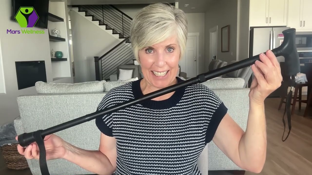 Mars Wellness Folding Cane - Adjustable Walking Cane for Women & Men