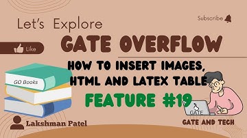 How TO INSERT IMAGES, HTML and LATEX TABLE | GATE Overflow Feature #19