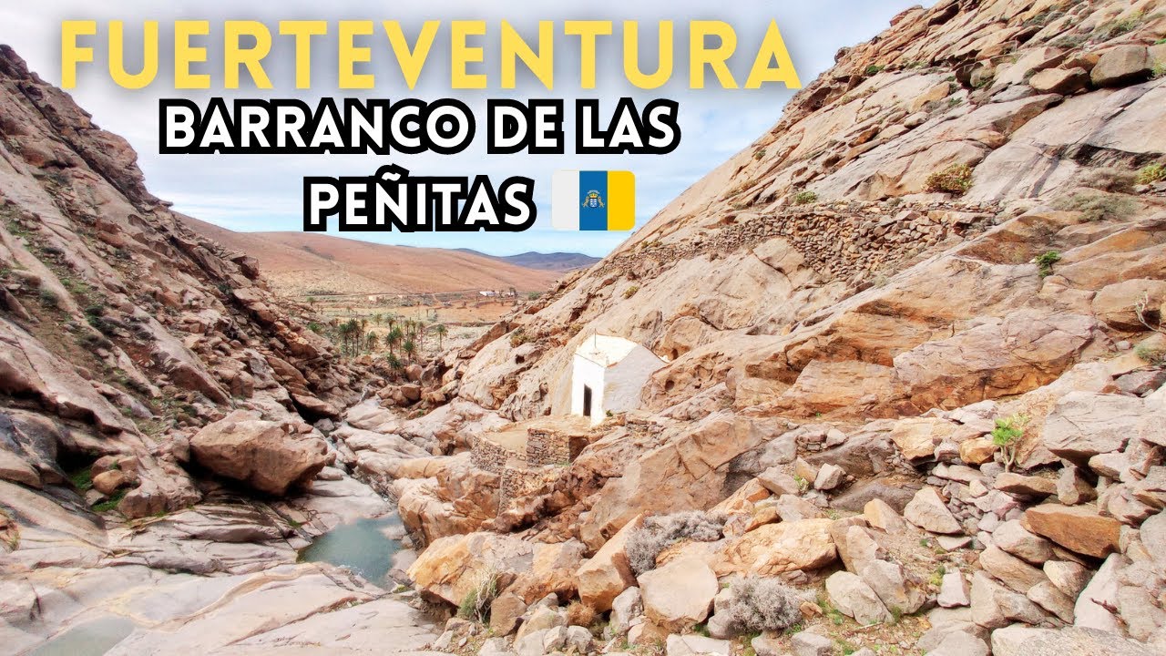 Barranco de Las Penitas Fuerteventura Canary Islands WALKING TOUR with nature sounds 4K Wąwóz Kanary