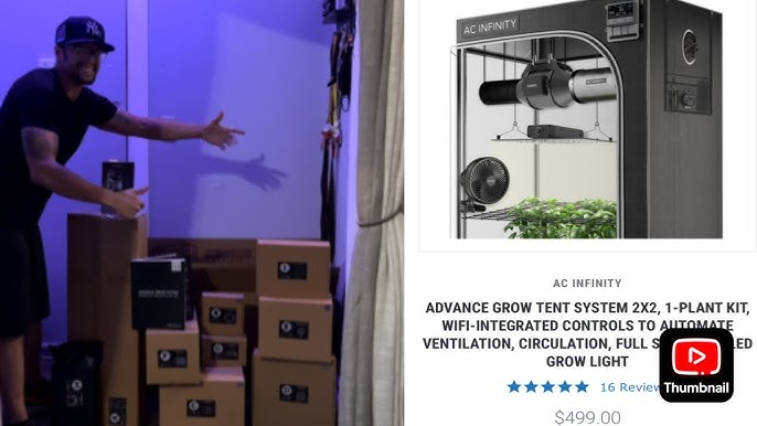 Advance Grow Tent System 4x4, 4-Plant Kit, WiFi-Integrated Controls to  Automate Ventilation, Circulation, Full Spectrum LED Grow Light - AC  Infinity