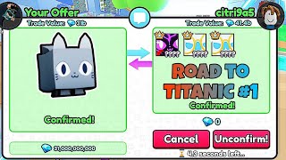 SO MUCH PROFIT! 💸 Road to Titanic #1 | Pet Sim 99 Trading Montage🔥