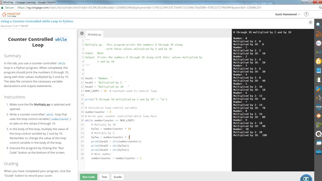 COP1000 Using a Counter Controlled while Loop in Python - YouTube Cop1000 Using A Counter Controlled While Loop In Python - Youtube