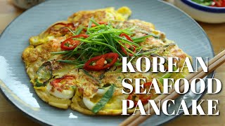 Easy Korean Seafood Pancake - 韩式海鲜煎饼