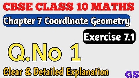 Chapter 7 - Exercise 7.1(Q.No 1) - Coordinate Geometry - CBSE Class 10th Maths in Tamil - NCERT