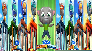 TALKING TOM HERO DASH -- ALL HERO TOM SAVING ALL CHARACTER & FUNNY FAIL HERO TOM CLASSIC RUN MIRROR