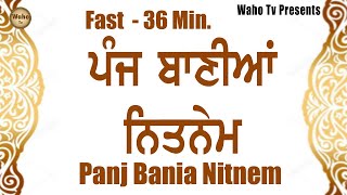 Panj Bania Nitnem | Nitnem Sahib Fast  Nitnem with lyrics | Waho Tv | Sikh Tv Gurbani | Amritvela