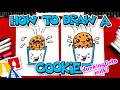 How To Draw A Funny Cookie Dunking Into Milk