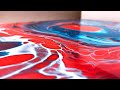 Easy fluid art with only red blue and white acrylic paint