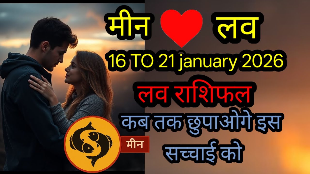 मीन लव राशिफ 16 To 21 january 2026 l meen love rashifal 16 To 21 january 2026 saptahik love rashifal