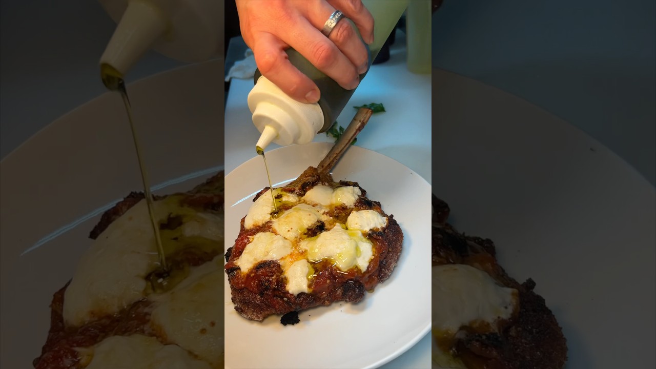 The VEAL CHOP PIZZAIOLA from Terina NYC in Bay Ridge, Brooklyn! 🔥🧀🤤 Yes, PLEASE. #DEVOURPOWER