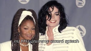 i love you too mj | micheal jackson 1993 grammy award speech