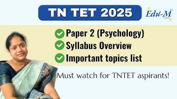 TNTET PAPER 1 and 2  | Child Development and Pedagogy | Important Topics | Study planner