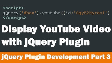 Display YouTube Video with jQuery Plugin |  jQuery Plugin Development Part 3
