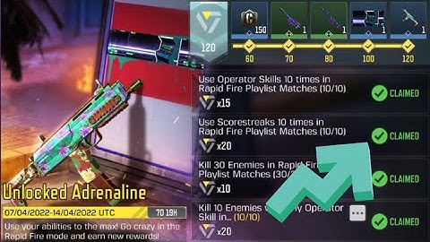 Call Of Duty Mobile Use Scorestreaks 10 times in Rapid Fire Playlist Matches Task Complete