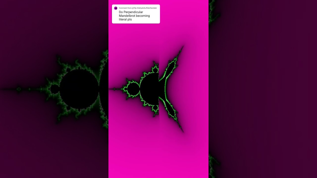 Fractal Request #33) Perpendicular Mandelbrot Becoming Literal