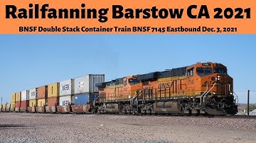 BNSF Double Stack Container Train BNSF 7145 Eastbound Dec. 3, 2021