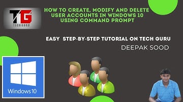 Create, Modify, Delete User Accounts In Win 10 USING CMD In Hindi Part 2 By Deepak Sood | Tech GURU