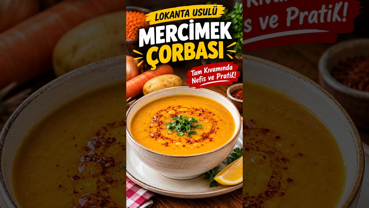 Lokanta Usulü Mercimek Çorbası 😍 Tam Kıvamında, Nefis ve Pratik! #Shorts