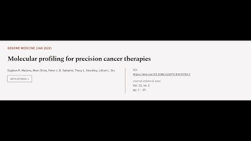 Molecular profiling for precision cancer therapies | RTCL.TV