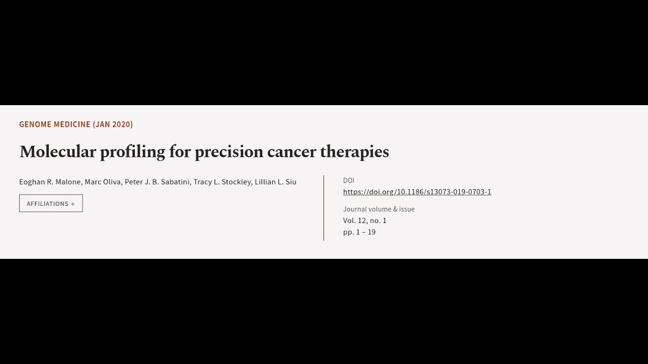 Molecular profiling for precision cancer therapies | RTCL.TV - YouTube