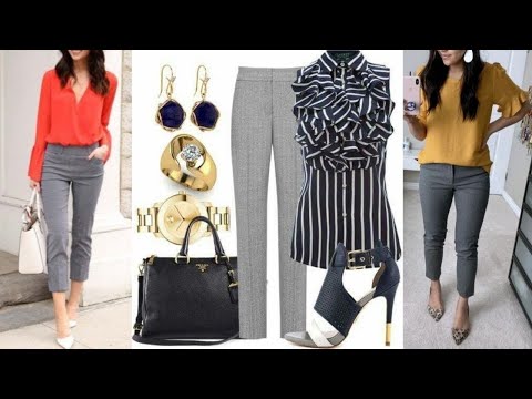 pantalon gris para outfit de oficina en mujeres modernas (2)