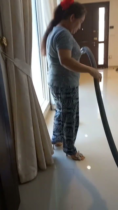 How she cleaning the house using high heelsπ #funnyshorts #ytshorts