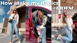 how I take instagram pictures by myself + get ready with me ft. Dossier