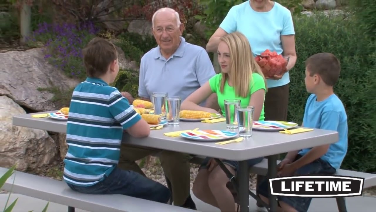Lifetime 6 ft. Plastic Folding Picnic Tables Putty 22119 - KitSuperStore.com
