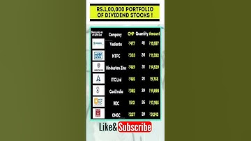 Rs. 1 Lakh Portfolio of Dividend Stocks #equityedge05 #dividendpayingstocks #dividend #stockmarket