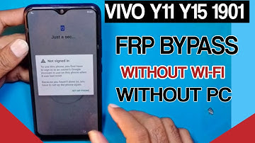 Vivo Y15 (1901) FRP Bypass Google Account Unlock/FRP Lock Unlock/Bypass Android 11 Without PC 2024