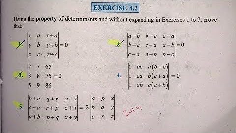 EX 4.2 Q1 TO Q8  SOLUTIONS OF DETERMINANTS NCERT CHAPTER 4 CLASS 12th(PART1)