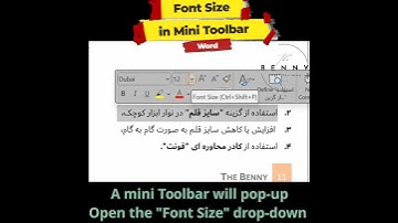 Word Tutorial: Font Size in Mini Toolbar #word #wordtutorial #microsoftword #آموزش_ورد