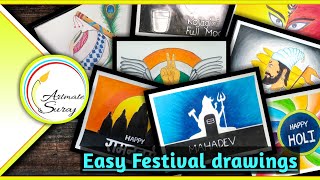 Top 15 Festivals drawings|Festivals drawing for beginners|Indian festivals drawing easy screenshot 2