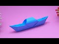 Diy origami floating boat making tutorial  handmade paper canoe  school project ideas with boat