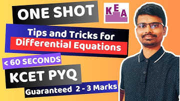 Differential Equations | All PYQs | Tips and Tricks for KCET 2025