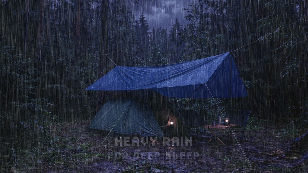 Rain & Thunder Across the Forest 🌧️⚡🌲 | Instant Deep Sleep in a Camping ...